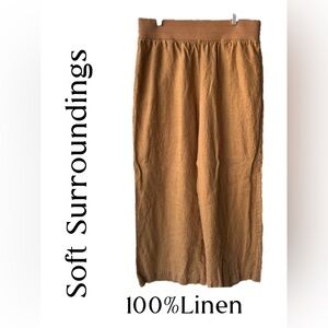 B16 Soft Surroundings Linen pants  — Camel size: L